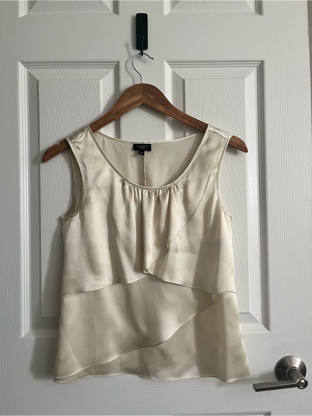 Talbots Cream Layered Ruffle Sleeveless Camisole